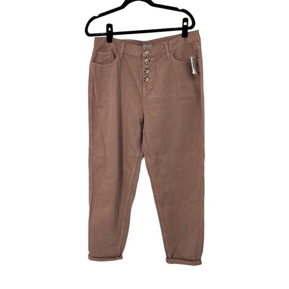 Falls Creek Dusty Pink Button Fly Cuffed Ankle Pants - Picture 1 of 10